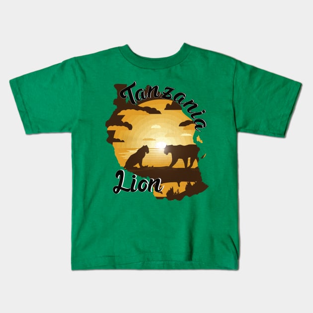 Lions Family in Tanzania Safari Kids T-Shirt by Chipity-Design